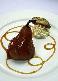 Regals' Rendezvous - menu poched pears