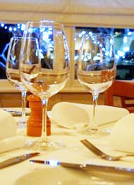 Clareville Kiosk Restaurant - glasses with lights